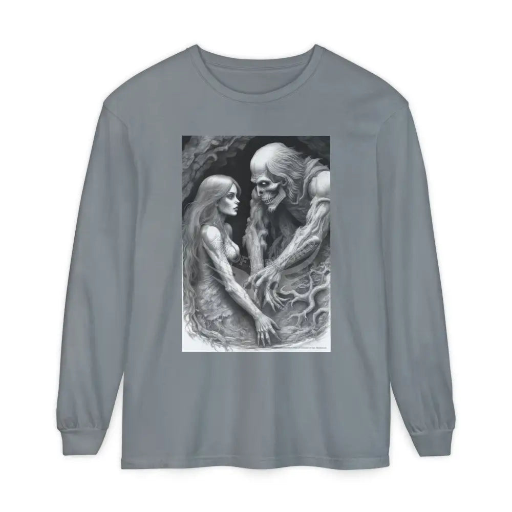 Men’s Shirt Goth Mismatched Couple Photo Long Sleeve Tee Granite / S Long-sleeve