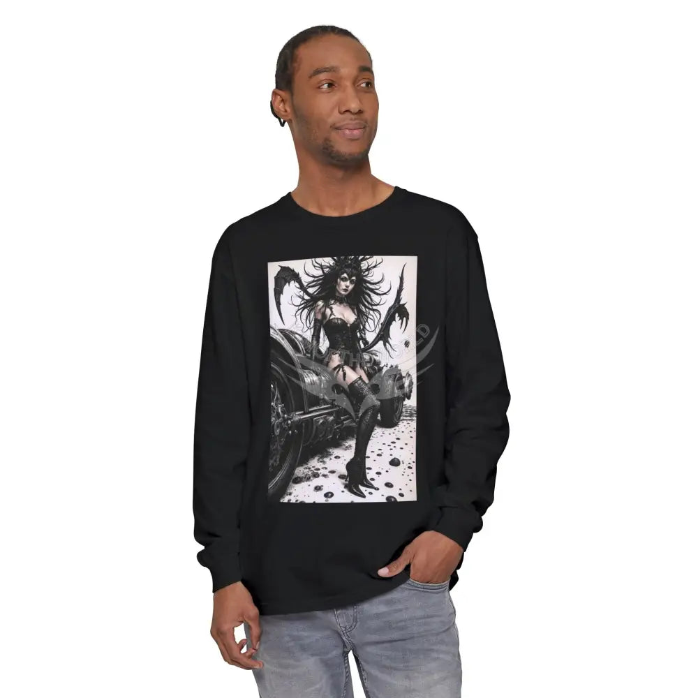 Men’s Shirt Goth Sports Car Photo Long Sleeve Tee Long-sleeve