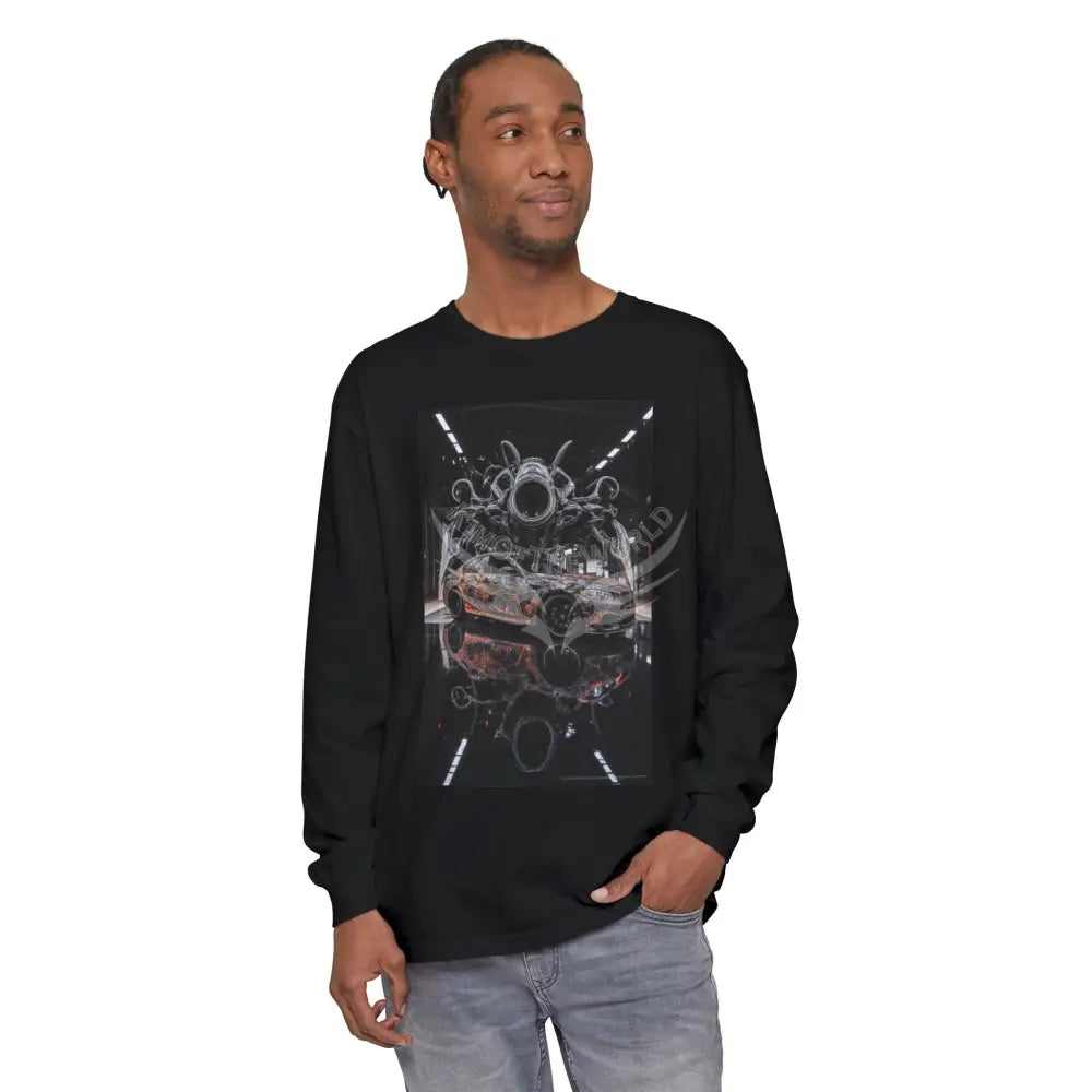 Men’s Shirt Goth Sports Car Photo Long Sleeve Tee Long-sleeve