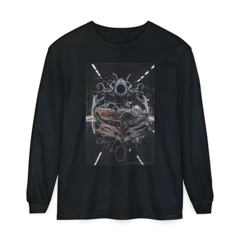 Men’s Shirt Goth Sports Car Photo Long Sleeve Tee Black / S Long-sleeve