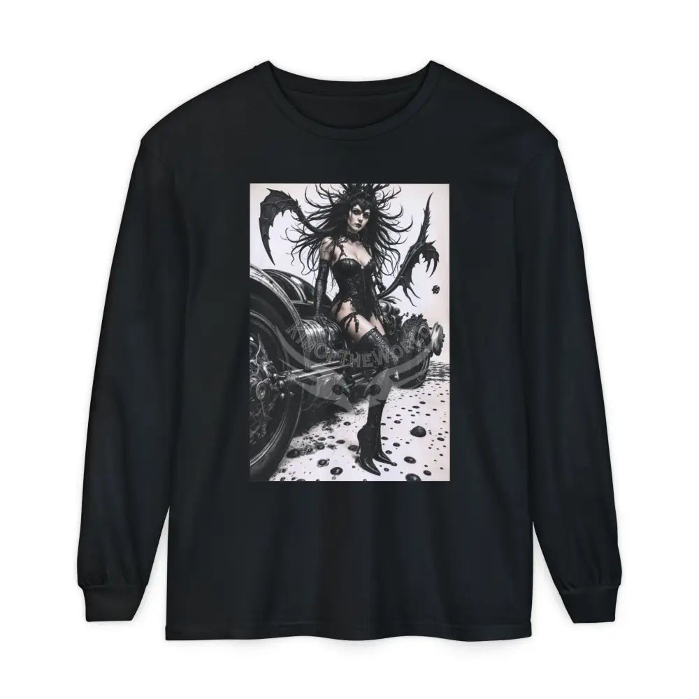 Men’s Shirt Goth Sports Car Photo Long Sleeve Tee Black / S Long-sleeve