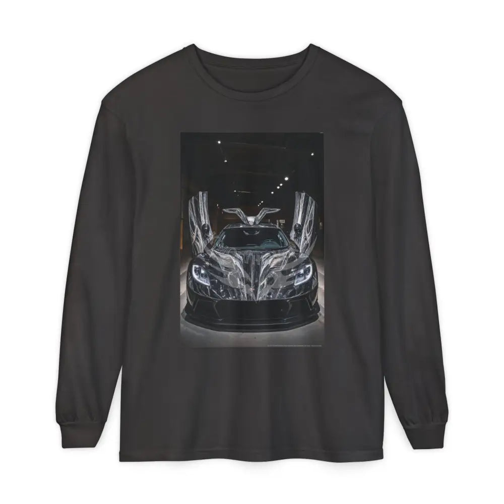 Men’s Shirt Luxury Sports Car Photo Long Sleeve Tee Graphite / S Long-sleeve