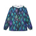 Mermaid Scale Windbreaker Jacket — Iridescent Teal & Purple All-Over Print L Outerwear