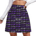 Mini Skirt - Black and Purple Cat Lady Print S Women’s Skirts & Dresses