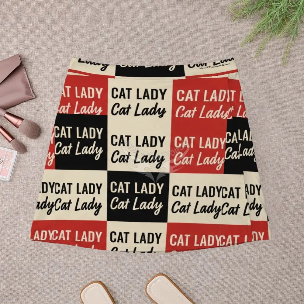 Mini Skirt - Cat Lady KOTW Design Print Women’s Skirts & Dresses