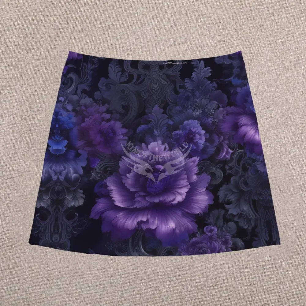 Mini Skirt - Deep Purple Floral Suit Women’s Skirts & Dresses
