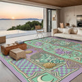 Mint and Lavender Moon Stripes 10 ft x 8 ft Large Area Rug Floor Carpet 120’’x96’’ Rugs & Mats