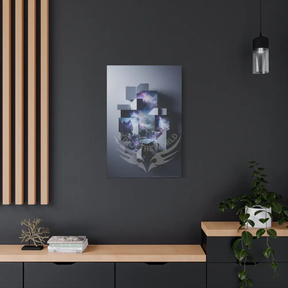 Misty Blue Fantasy Floral 3D Matte Canvas Print — Laced Multi-Dimensional Wall Art Canvas
