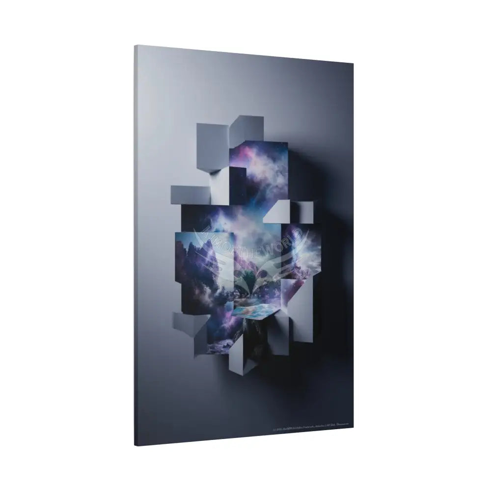 Misty Blue Fantasy Floral 3D Matte Canvas Print — Laced Multi-Dimensional Wall Art Canvas