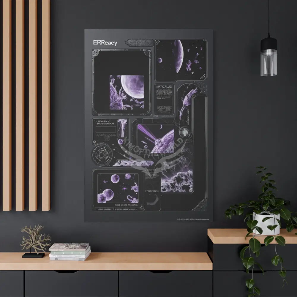 Modern Tech Sci Fi Lens Cosmic Modern Tech Black Iridescent Block Canvas Print — Dimensional Wall Art Canvas