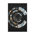 Modern Tech Sci Fi Lens Cosmic Modern Tech Black Iridescent Block Canvas Print — Dimensional Wall Art 24’’ x 36’’