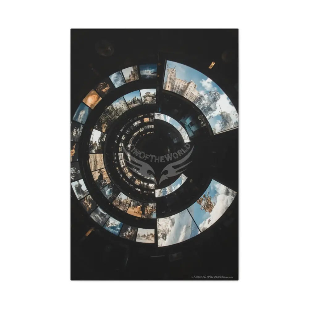 Modern Tech Sci Fi Lens Cosmic Modern Tech Black Iridescent Block Canvas Print — Dimensional Wall Art 24’’ x 36’’