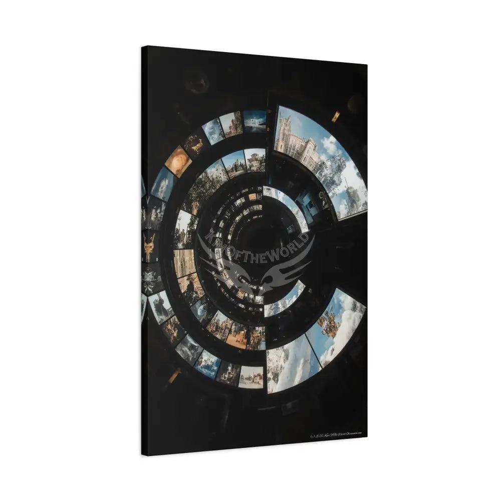 Modern Tech Sci Fi Lens Cosmic Modern Tech Black Iridescent Block Canvas Print — Dimensional Wall Art Canvas