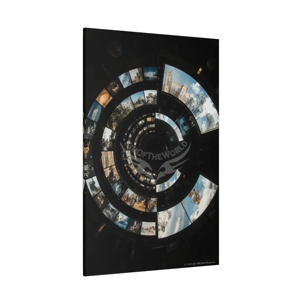 Modern Tech Sci Fi Lens Cosmic Modern Tech Black Iridescent Block Canvas Print — Dimensional Wall Art Canvas