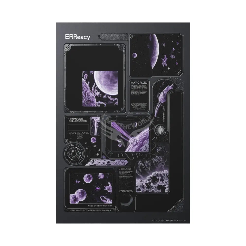 Modern Tech Sci Fi Lens Cosmic Modern Tech Black Iridescent Block Canvas Print — Dimensional Wall Art 40’’ x 60’’