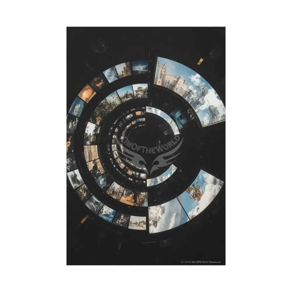 Modern Tech Sci Fi Lens Cosmic Modern Tech Black Iridescent Block Canvas Print — Dimensional Wall Art 40’’ x 60’’