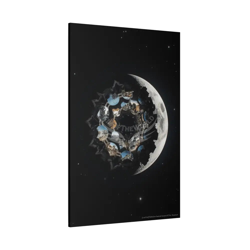Modern Tech Sci Fi Lens Cosmic Modern Tech Black Iridescent Block Canvas Print — Dimensional Wall Art Canvas