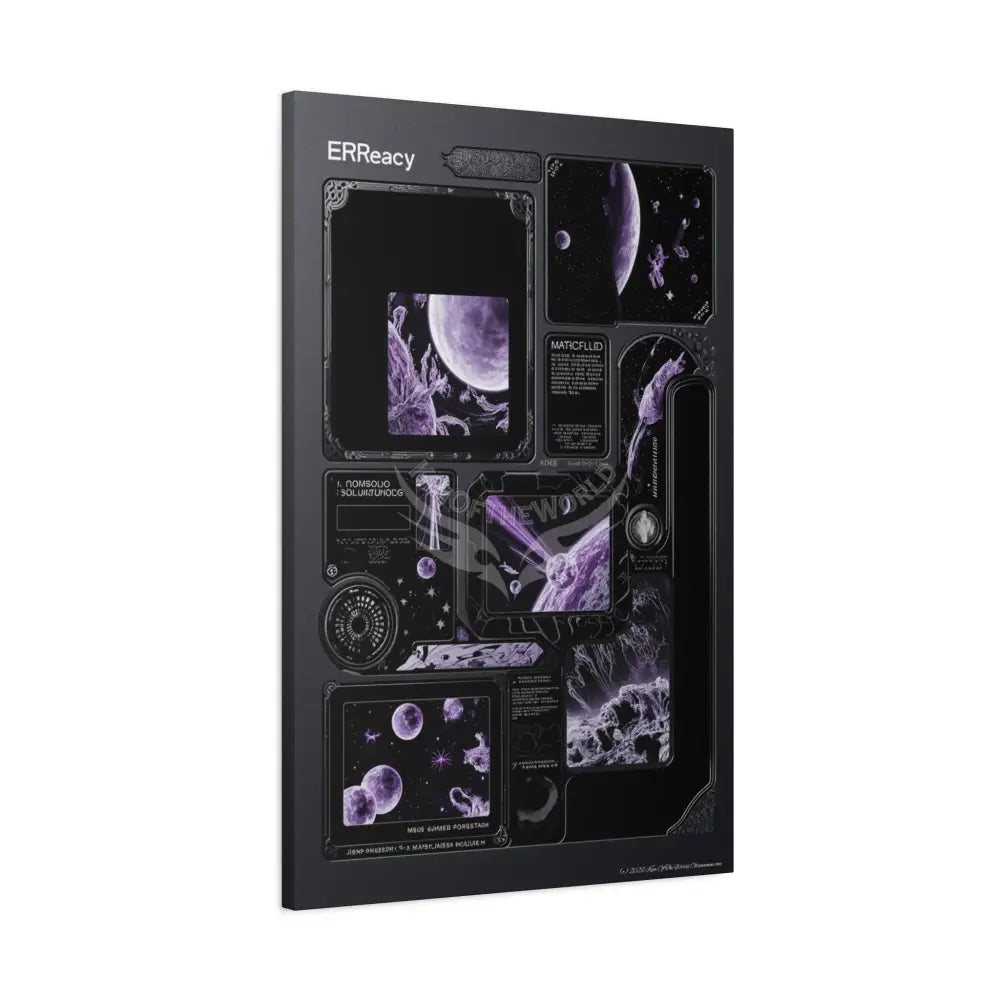 Modern Tech Sci Fi Lens Cosmic Modern Tech Black Iridescent Block Canvas Print — Dimensional Wall Art Canvas