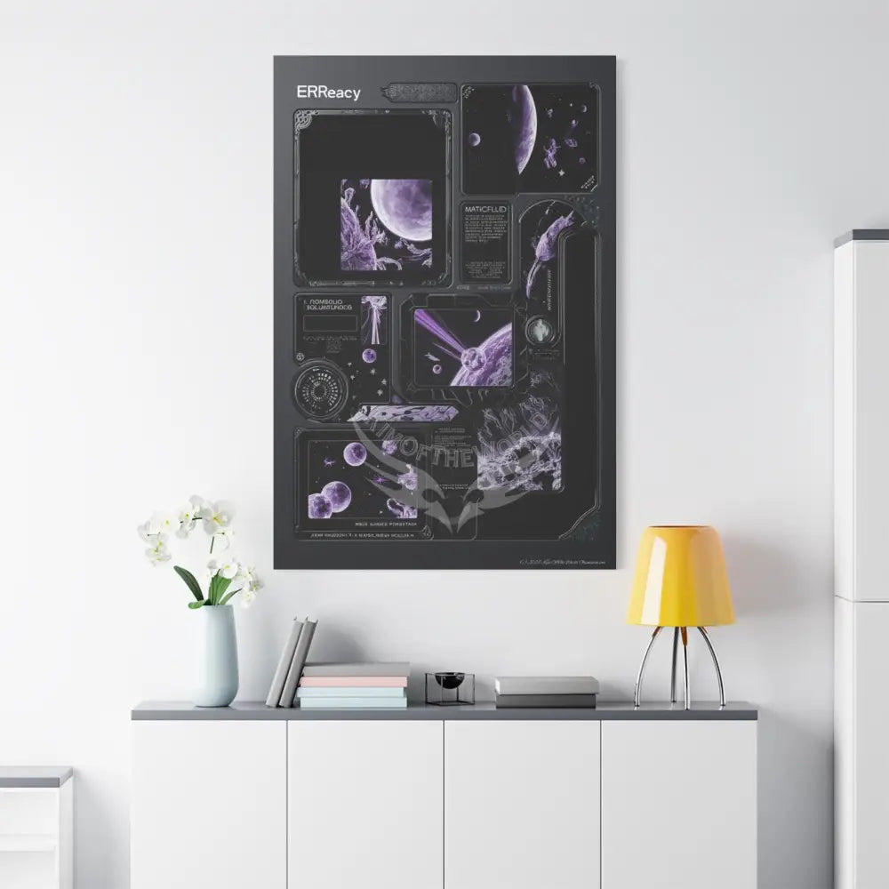 Modern Tech Sci Fi Lens Cosmic Modern Tech Black Iridescent Block Canvas Print — Dimensional Wall Art Canvas