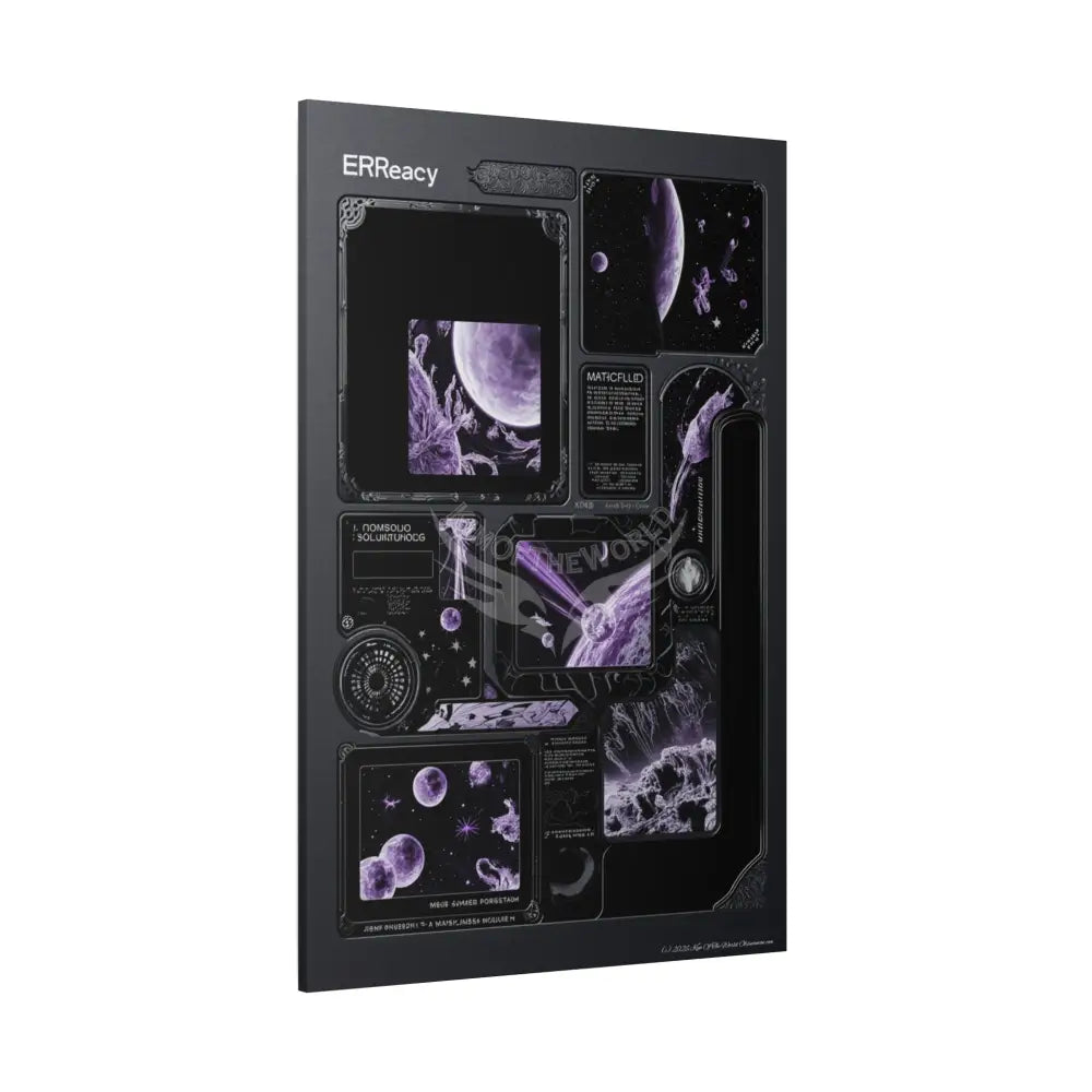 Modern Tech Sci Fi Lens Cosmic Modern Tech Black Iridescent Block Canvas Print — Dimensional Wall Art Canvas