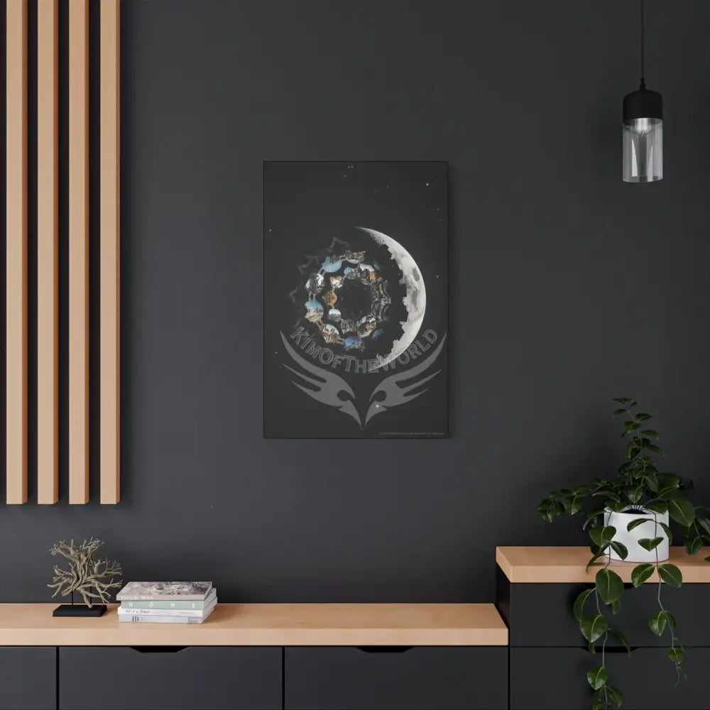 Modern Tech Sci Fi Lens Cosmic Modern Tech Black Iridescent Block Canvas Print — Dimensional Wall Art Canvas
