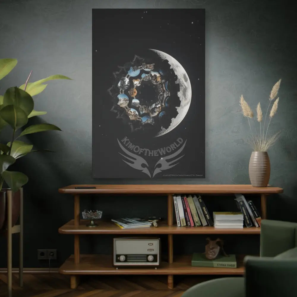 Modern Tech Sci Fi Lens Cosmic Modern Tech Black Iridescent Block Canvas Print — Dimensional Wall Art Canvas