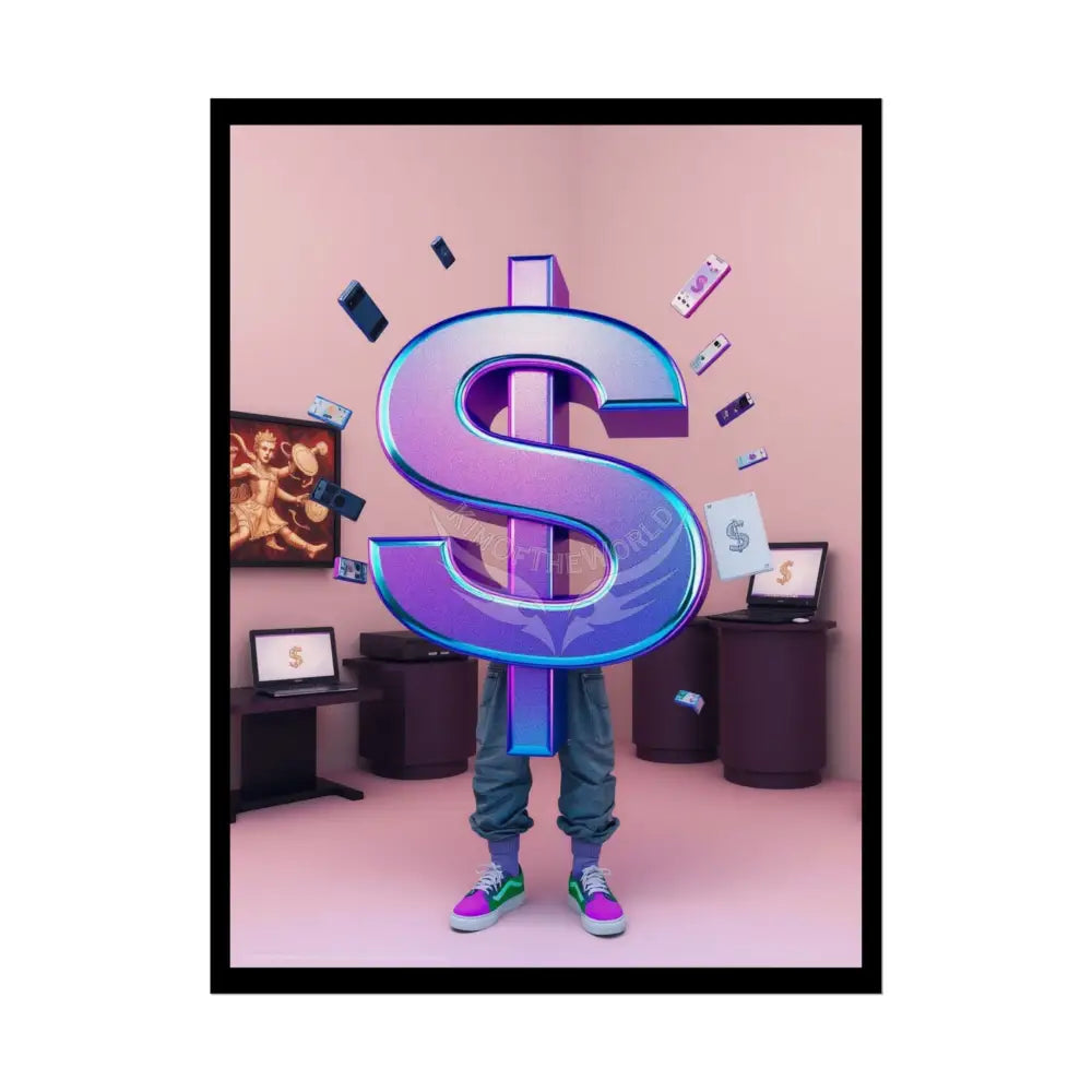 Money Sign Comical — Rolled Wall Art 18″ x 24″ (Vertical) / Semi Glossy Poster