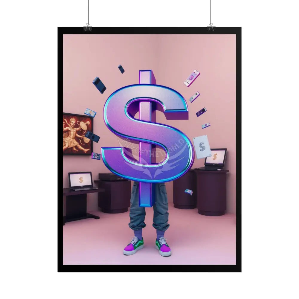 Money Sign Comical — Rolled Wall Art Poster