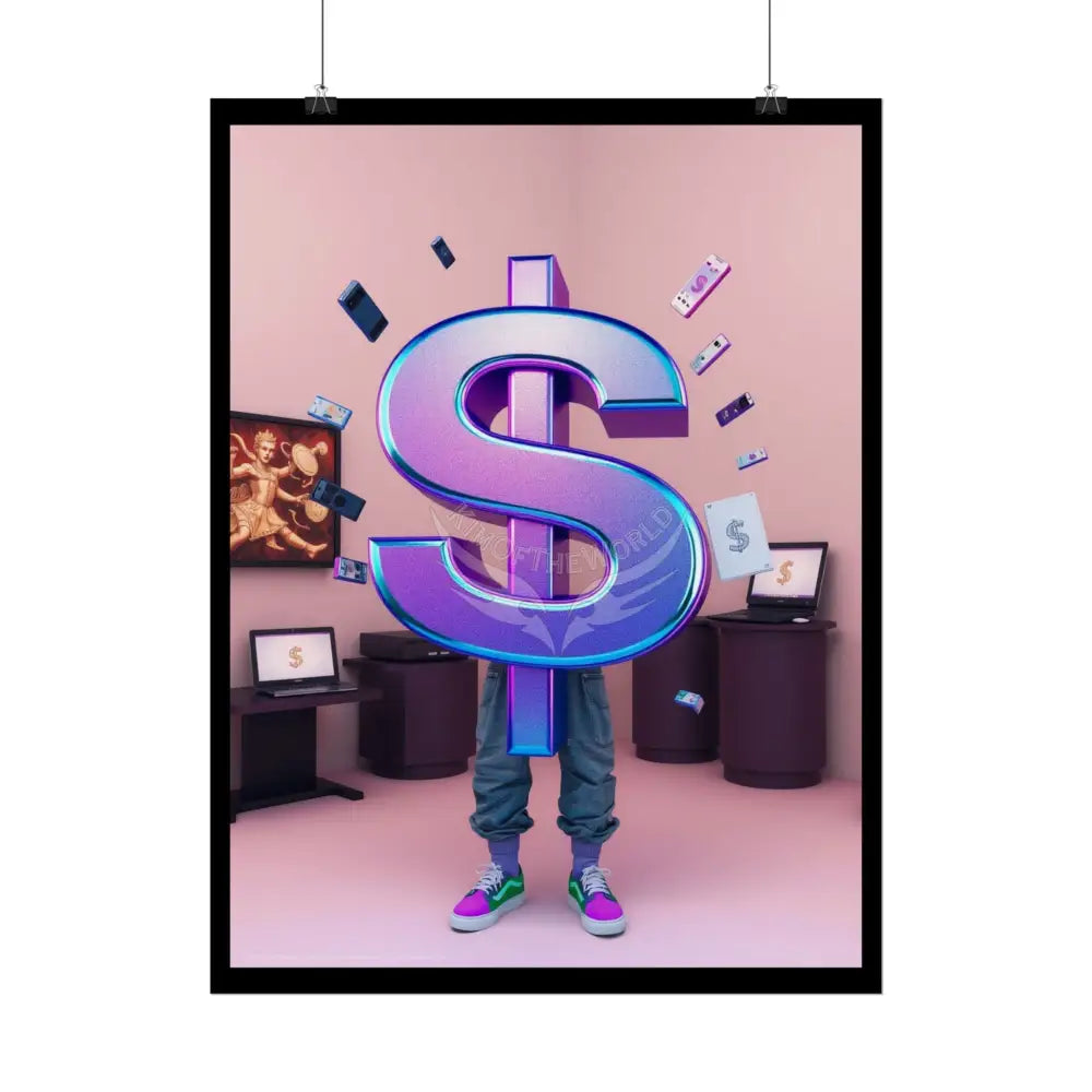 Money Sign Comical — Rolled Wall Art Poster
