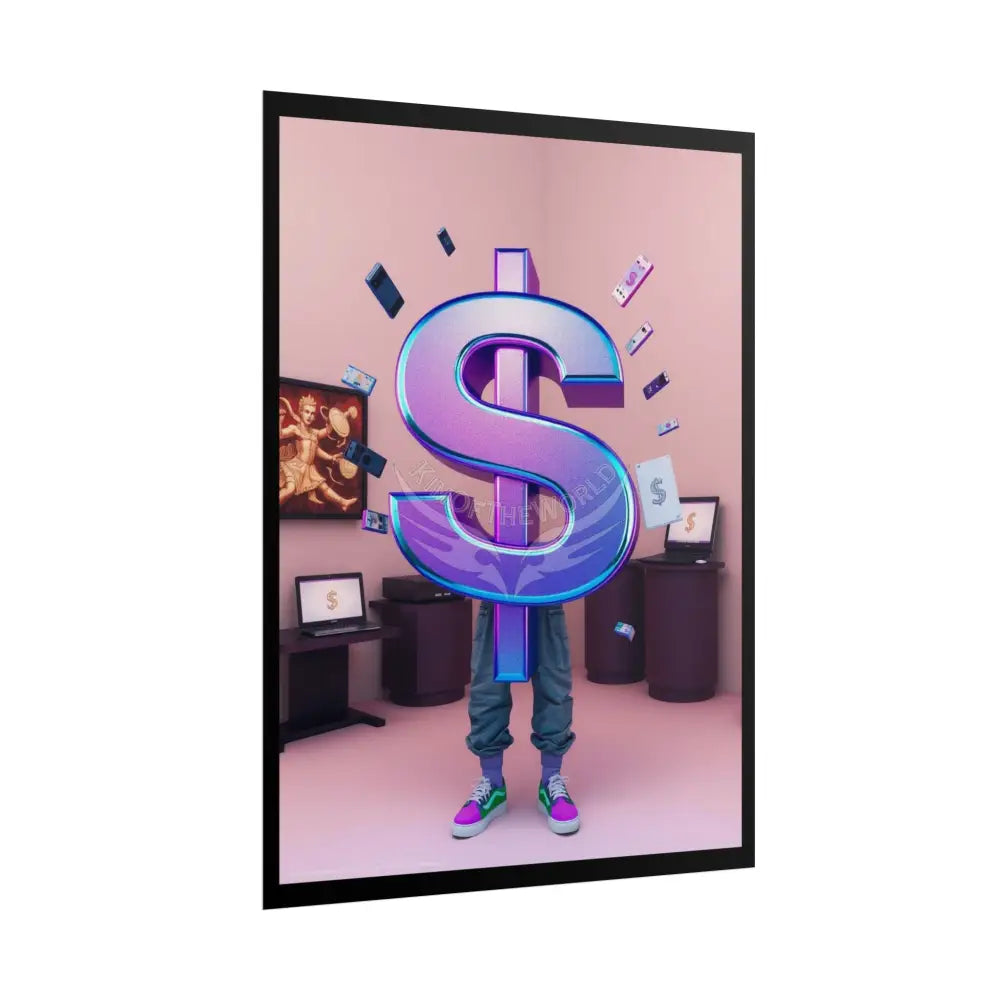 Money Sign Comical — Rolled Wall Art Poster
