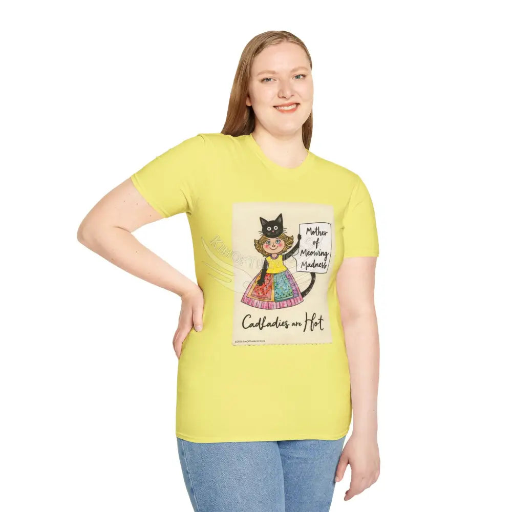 ’Mother of Meowing Madness’ Cat Lady Kitty Parent Tee - Art Softstyle T-Shirt T-Shirt