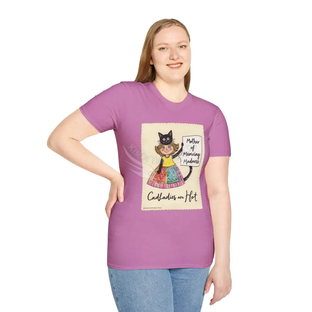 ’Mother of Meowing Madness’ Cat Lady Kitty Parent Tee - Art Softstyle T-Shirt T-Shirt