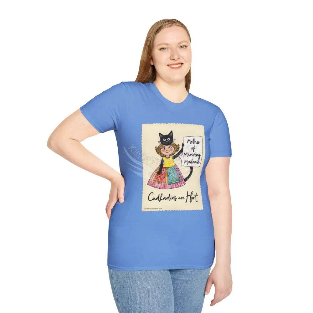 ’Mother of Meowing Madness’ Cat Lady Kitty Parent Tee - Art Softstyle T-Shirt T-Shirt