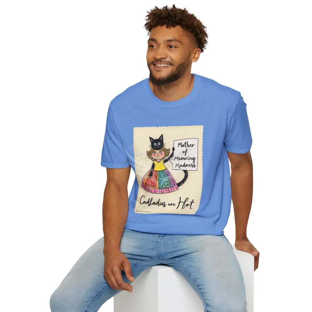 ’Mother of Meowing Madness’ Cat Lady Kitty Parent Tee - Art Softstyle T-Shirt T-Shirt