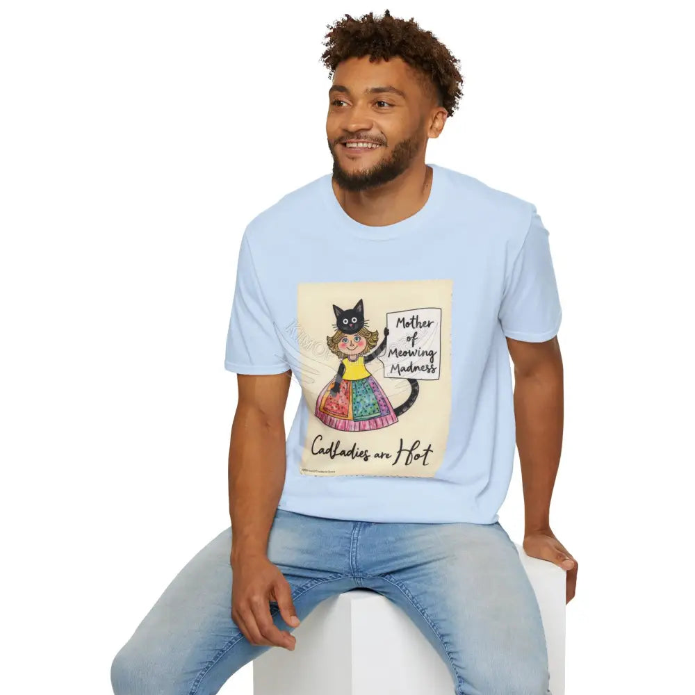 ’Mother of Meowing Madness’ Cat Lady Kitty Parent Tee - Art Softstyle T-Shirt T-Shirt