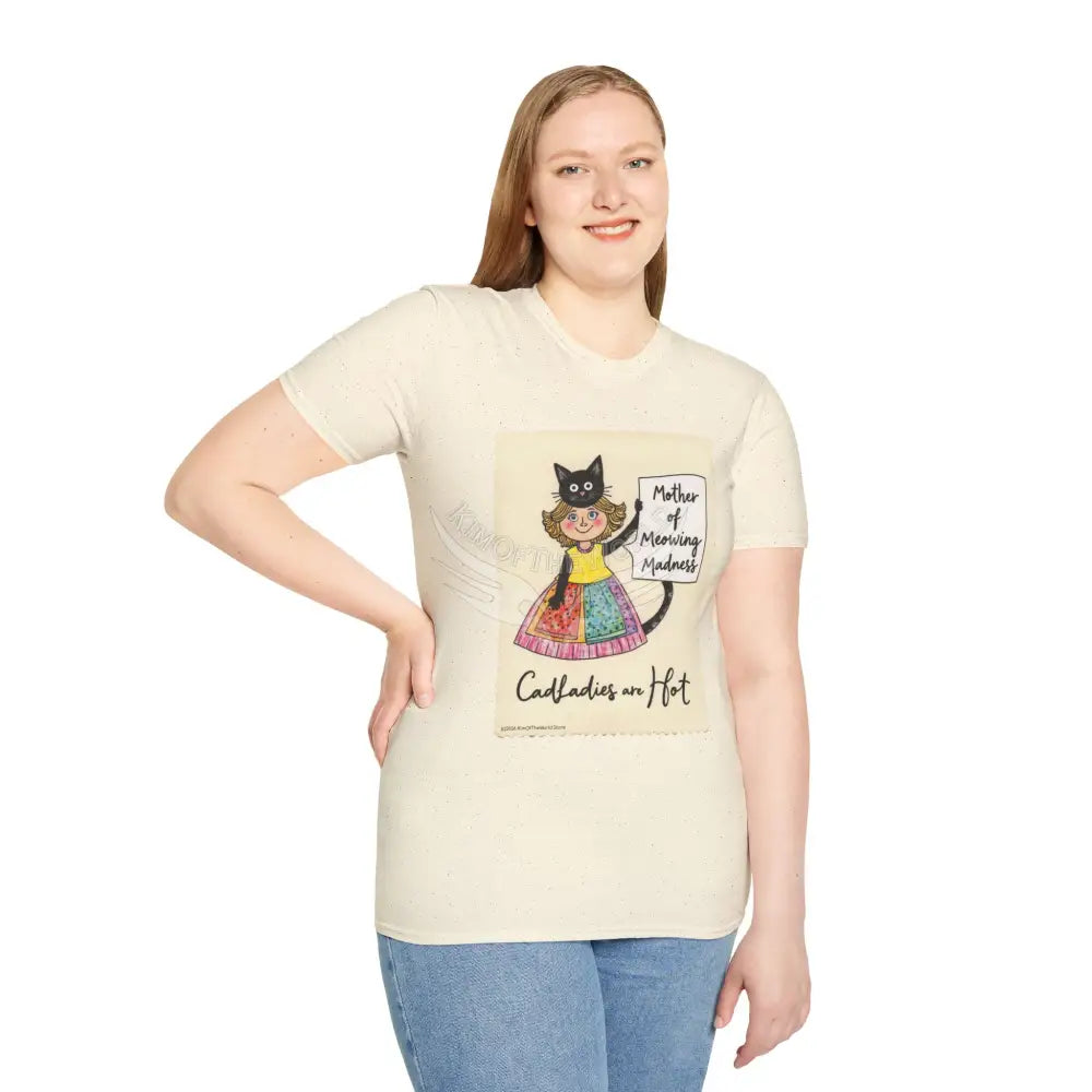 ’Mother of Meowing Madness’ Cat Lady Kitty Parent Tee - Art Softstyle T-Shirt T-Shirt