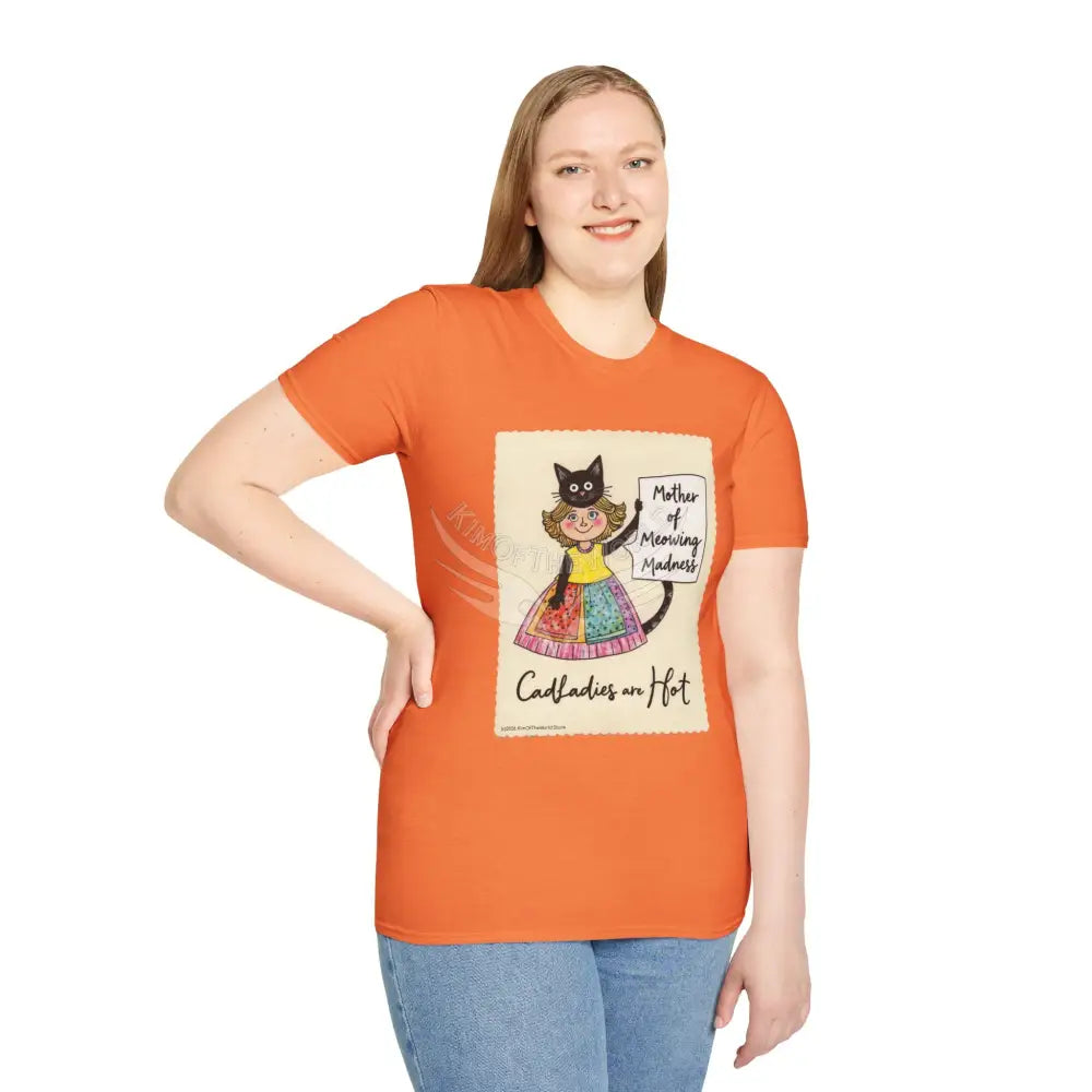 ’Mother of Meowing Madness’ Cat Lady Kitty Parent Tee - Art Softstyle T-Shirt T-Shirt