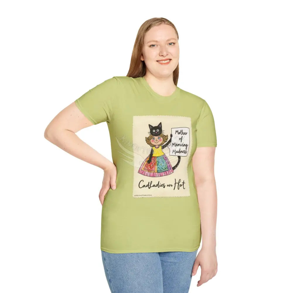 ’Mother of Meowing Madness’ Cat Lady Kitty Parent Tee - Art Softstyle T-Shirt T-Shirt