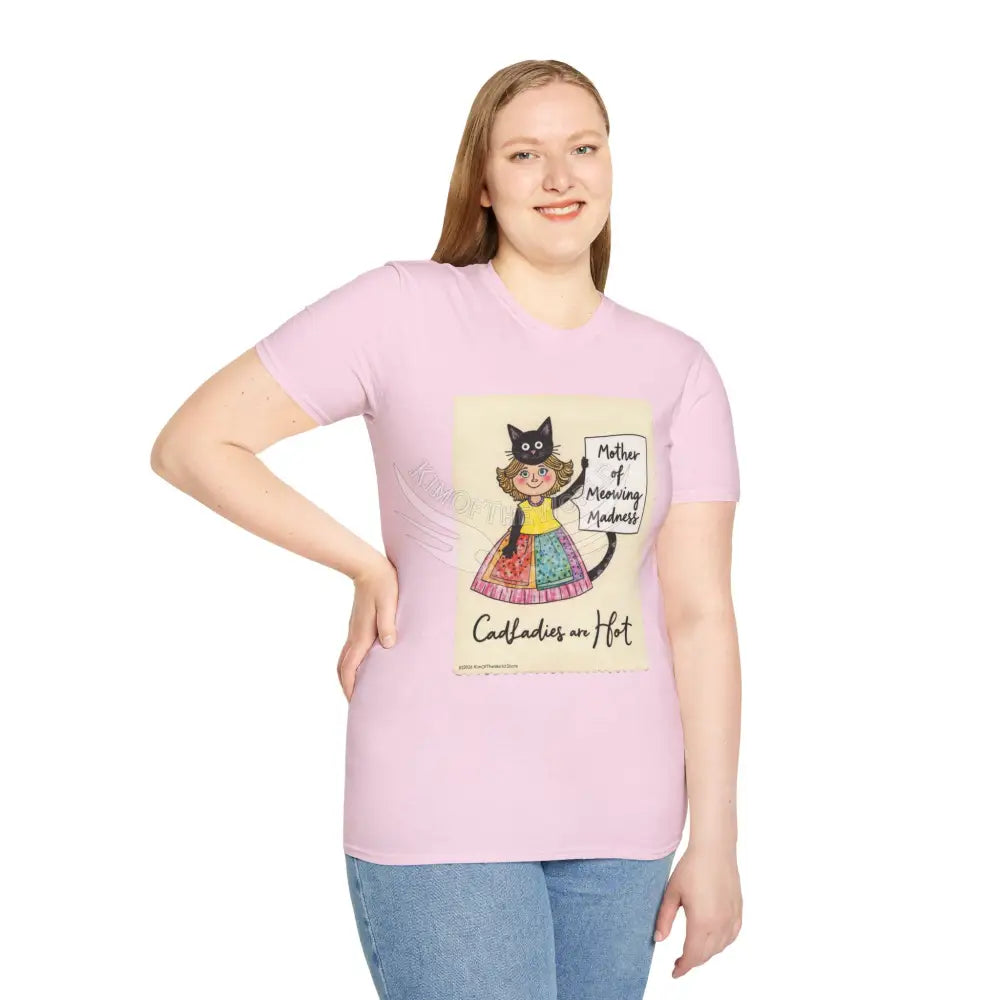 ’Mother of Meowing Madness’ Cat Lady Kitty Parent Tee - Art Softstyle T-Shirt T-Shirt