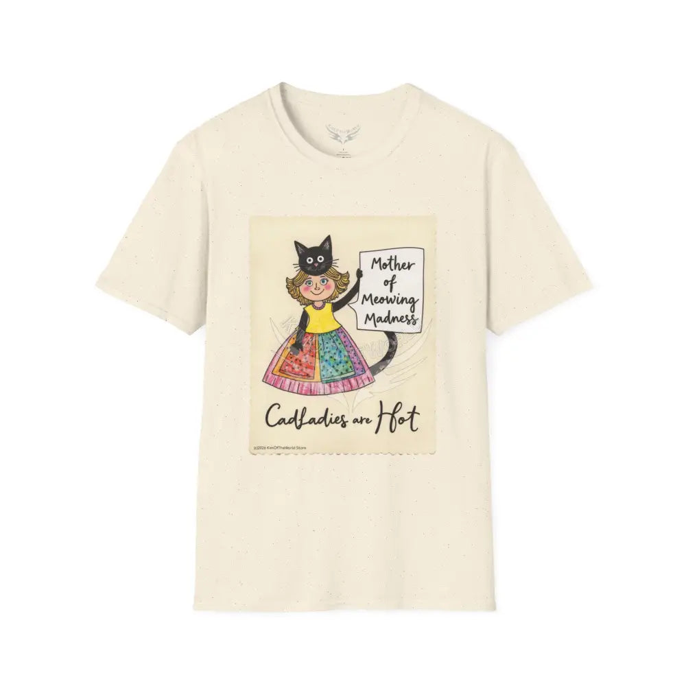 ’Mother of Meowing Madness’ Cat Lady Kitty Parent Tee - Art Softstyle T-Shirt Natural / S T-Shirt