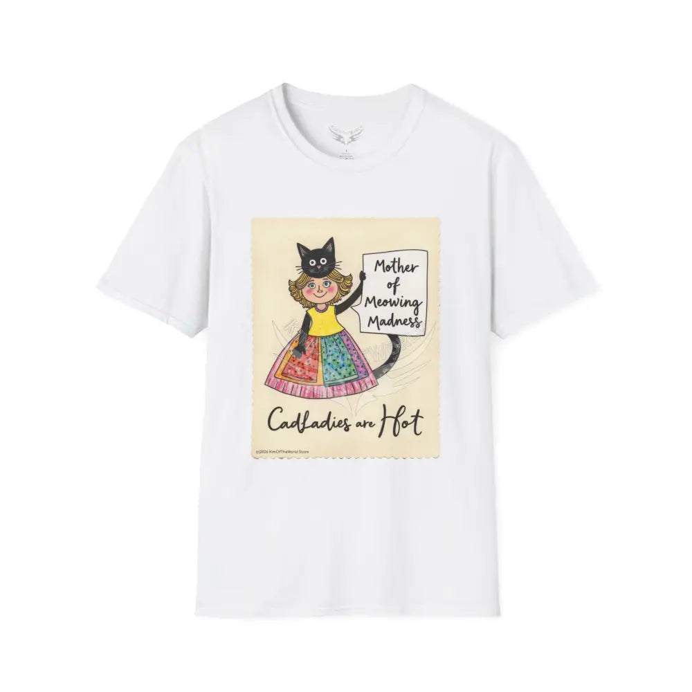 ’Mother of Meowing Madness’ Cat Lady Kitty Parent Tee - Art Softstyle T-Shirt White / XS T-Shirt