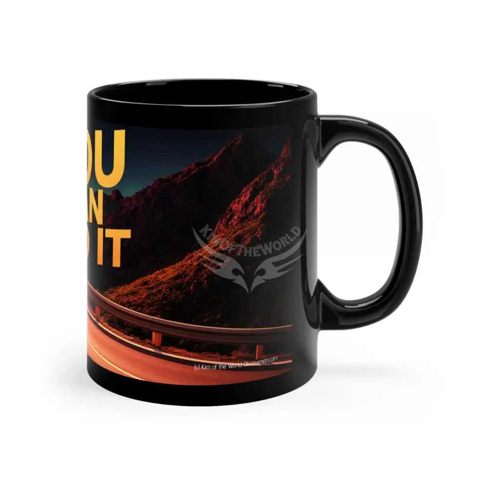 Moticational Set Mugs Coffee Cup Banner Nebula Coffee Mug — 11oz Black Ceramic Space Text Design 11oz / Black Mug