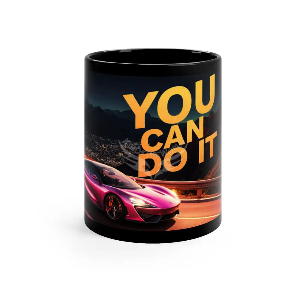 Moticational Set Mugs Coffee Cup Banner Nebula Coffee Mug — 11oz Black Ceramic Space Text Design 11oz / Black Mug