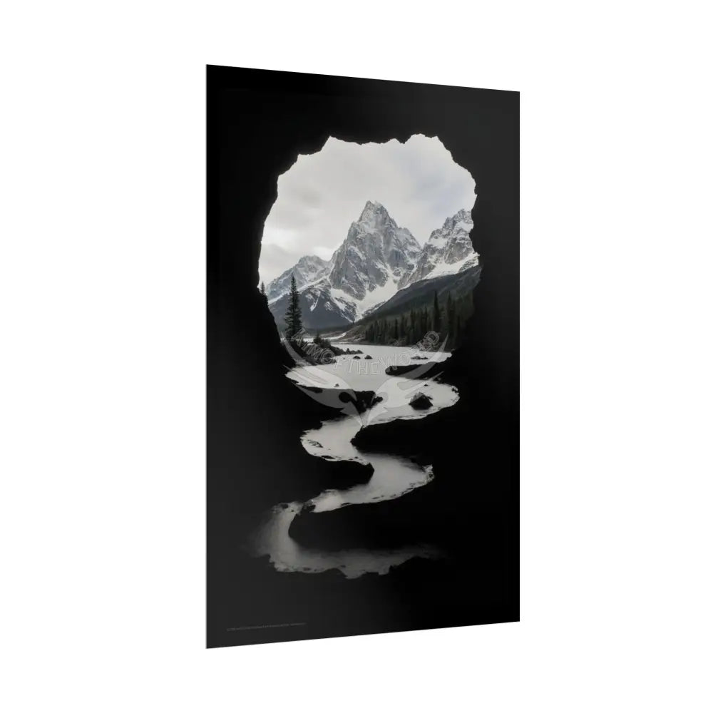 Mountain View Cave Goth Landscape Poster — Colorful Rolled Art Print Poster