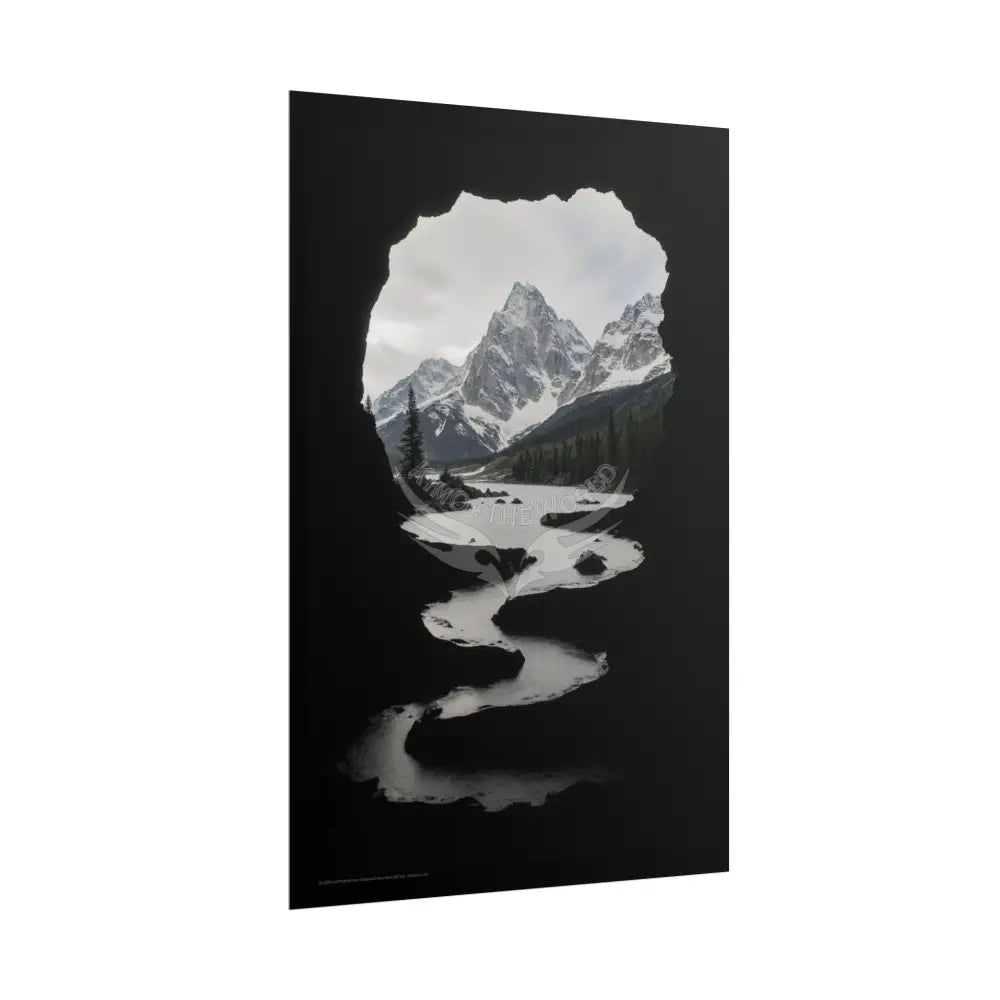 Mountain View Cave Goth Landscape Poster — Colorful Rolled Art Print Poster