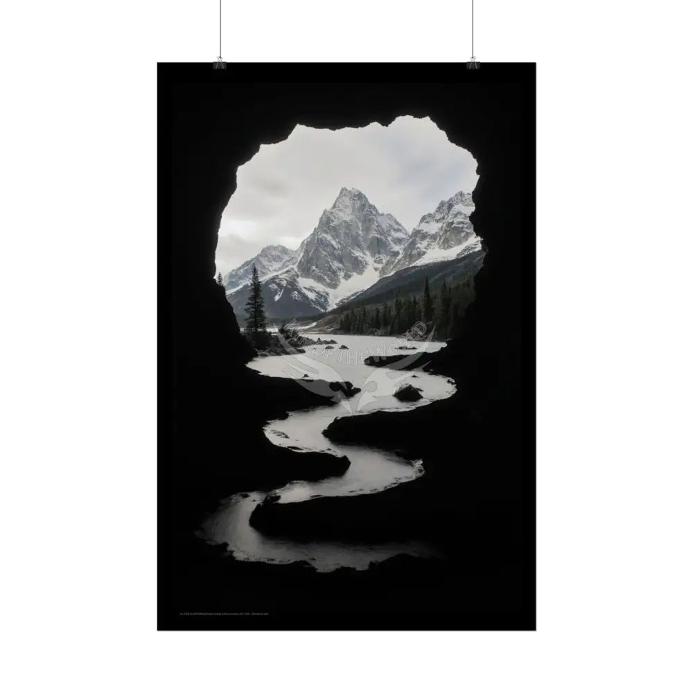 Mountain View Cave Goth Landscape Poster — Colorful Rolled Art Print Poster