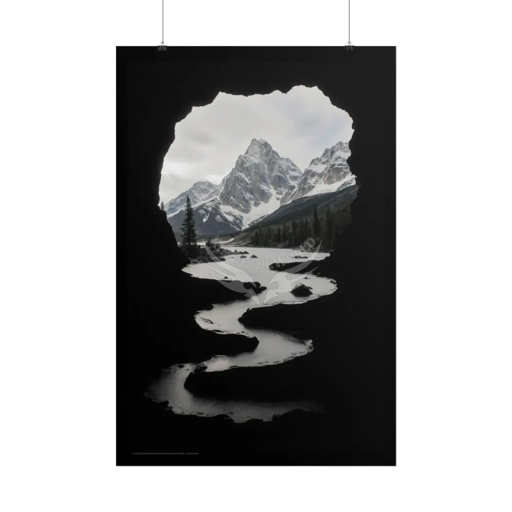 Mountain View Cave Goth Landscape Poster — Colorful Rolled Art Print Poster