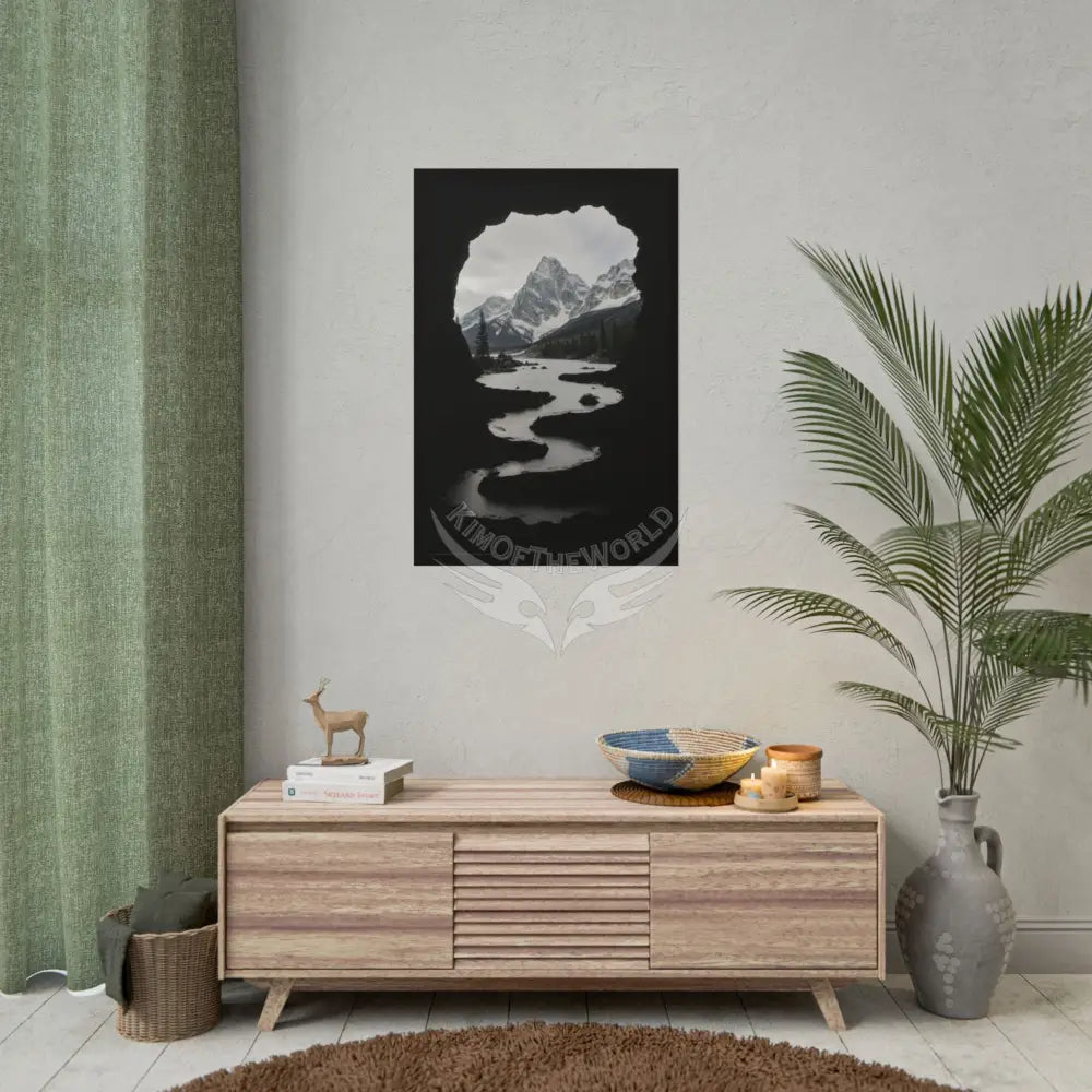 Mountain View Cave Goth Landscape Poster — Colorful Rolled Art Print Poster