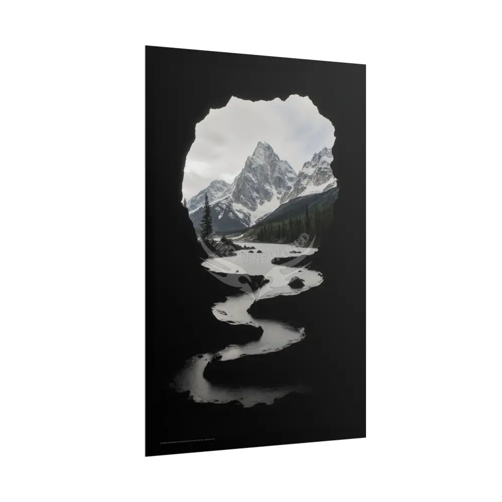 Mountain View Cave Goth Landscape Poster — Colorful Rolled Art Print Poster