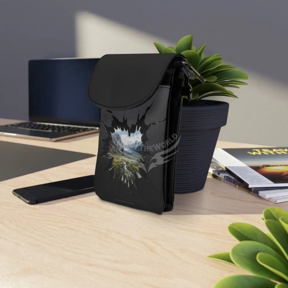 Mountains Break Out Window Phone Wallet — Small Crossbody Phone Purse 7.5’’ × 4.9’’ × 1’’ Bags